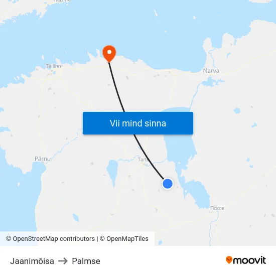 Jaanimõisa to Palmse map