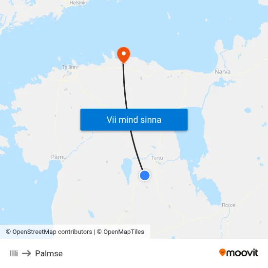Illi to Palmse map