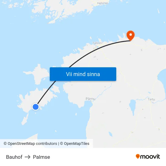 Bauhof to Palmse map