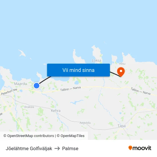 Jõelähtme Golfiväljak to Palmse map