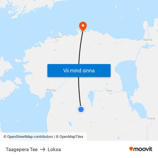 Taagepera Tee to Loksa map