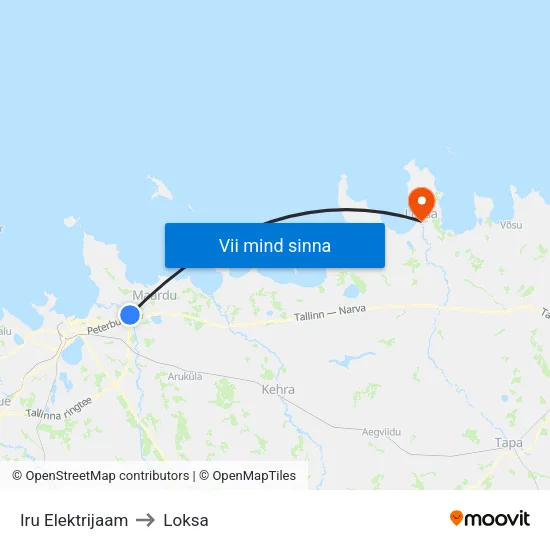 Iru Elektrijaam to Loksa map