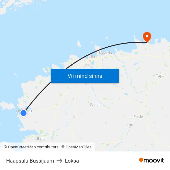 Haapsalu Bussijaam to Loksa map
