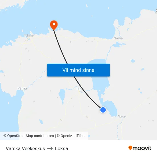 Värska Veekeskus to Loksa map