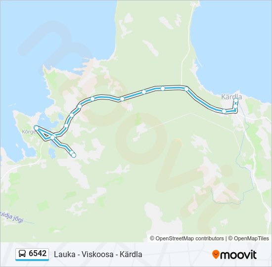 6542 bus Line Map