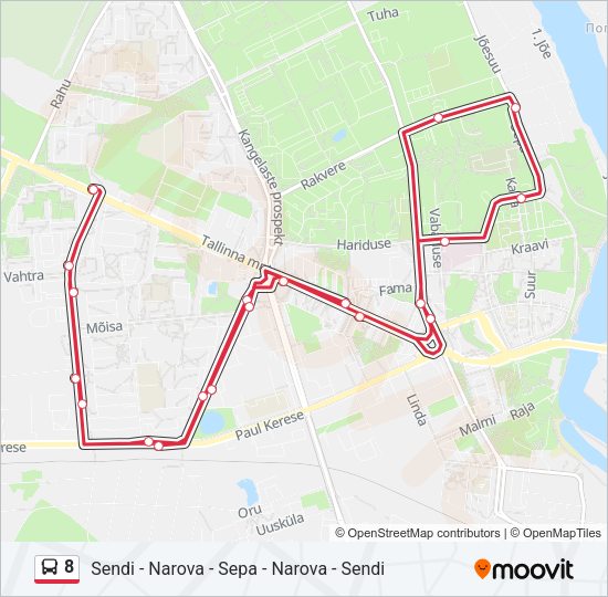 Автобус 8: карта маршрута
