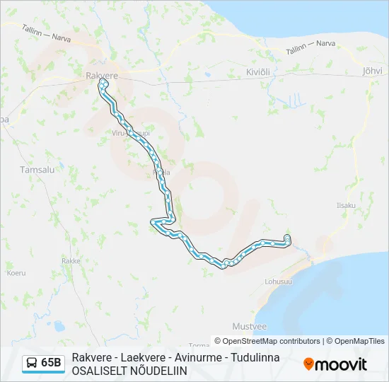 65B Bus Line Map