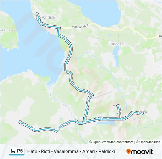 P5 buss liini kaart