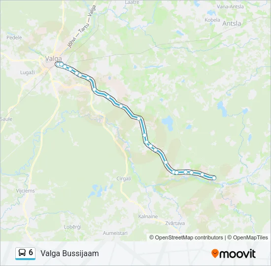Автобус 6: карта маршрута
