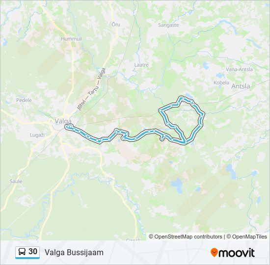 30 bus Line Map