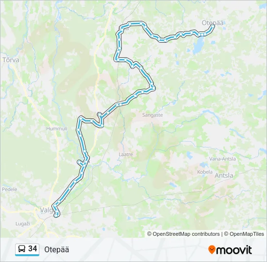 Автобус 34: карта маршрута