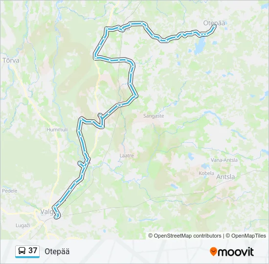 Автобус 37: карта маршрута