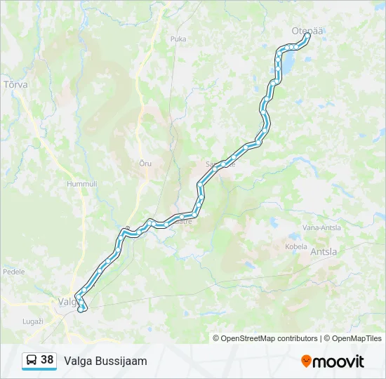 Автобус 38: карта маршрута