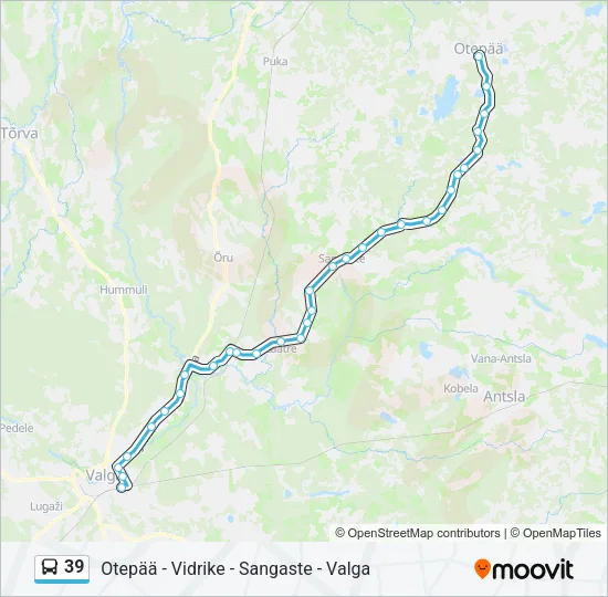 Автобус 39: карта маршрута