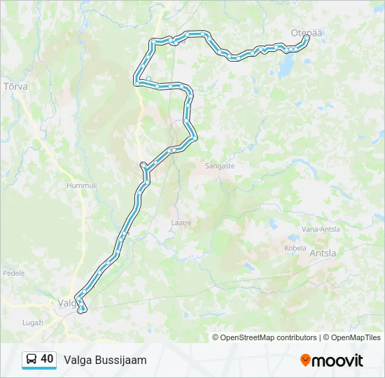 Автобус 40: карта маршрута