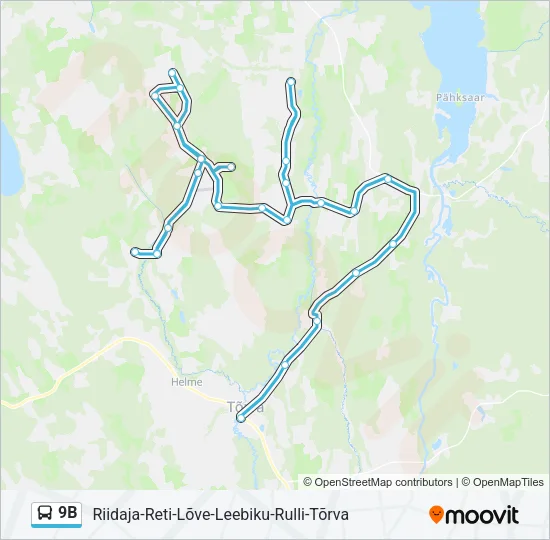 9B Bus Line Map
