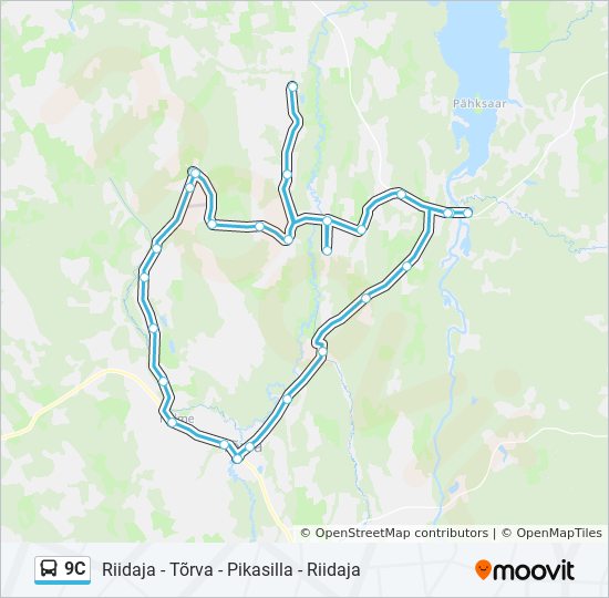 Автобус 9C: карта маршрута