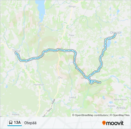 13A Bus Line Map