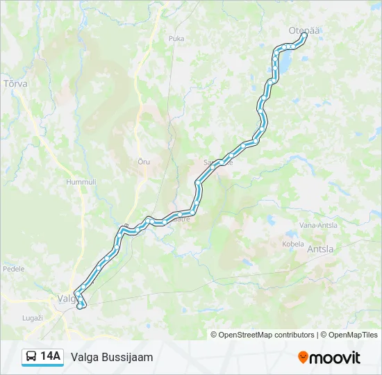 Автобус 14A: карта маршрута