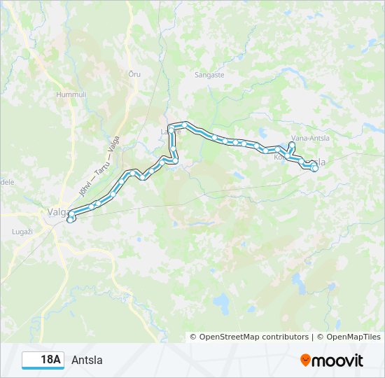 18A bus Line Map