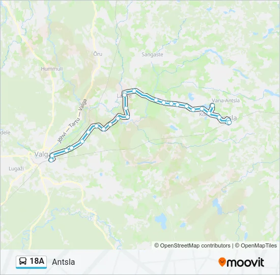 18A Bus Line Map