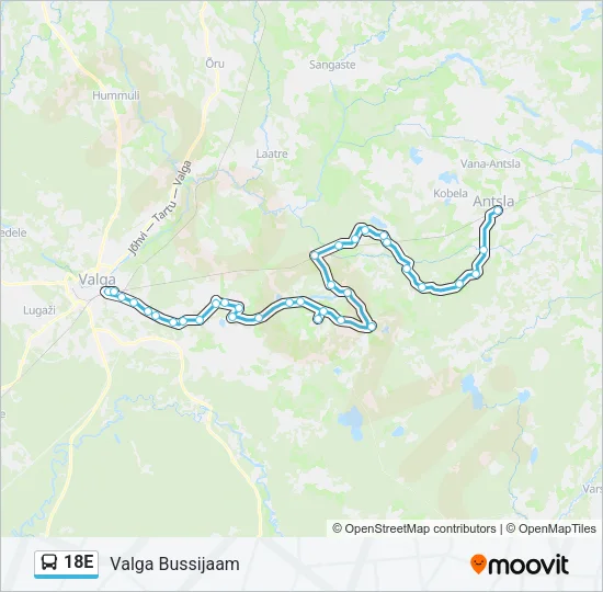 18E Bus Line Map