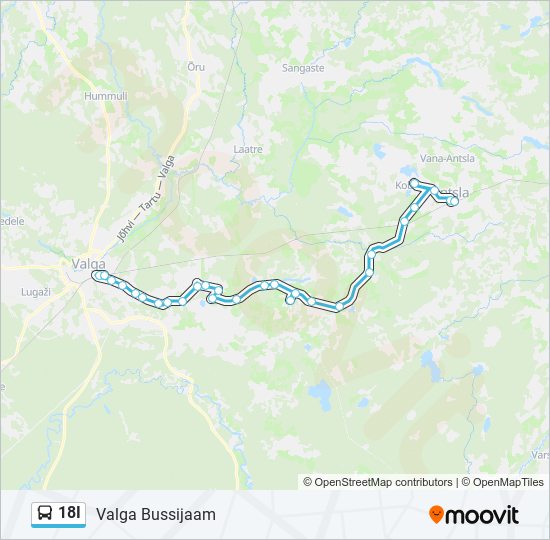 18I bus Line Map