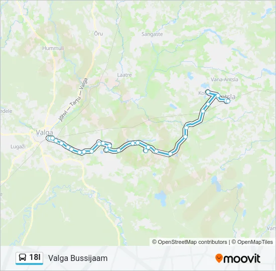 Автобус 18I: карта маршрута