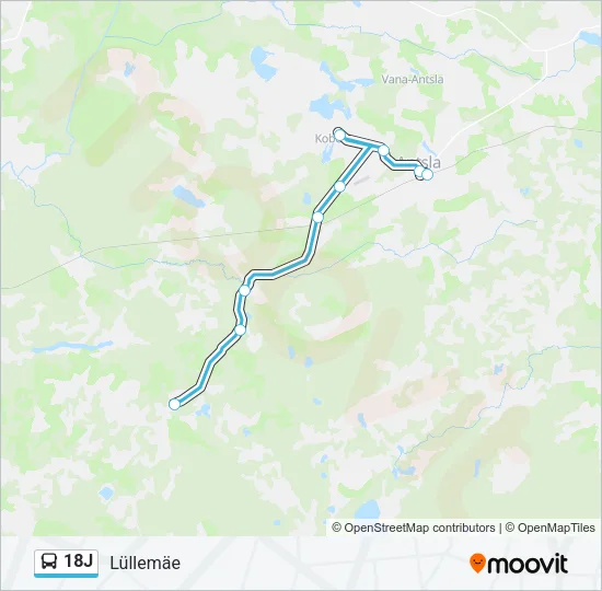 Автобус 18J: карта маршрута