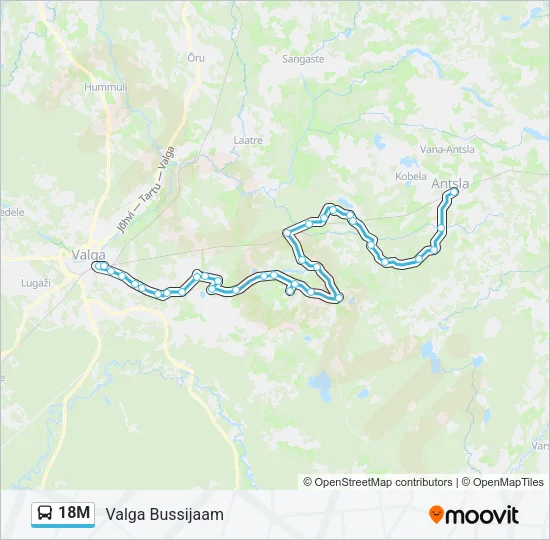 Автобус 18M: карта маршрута