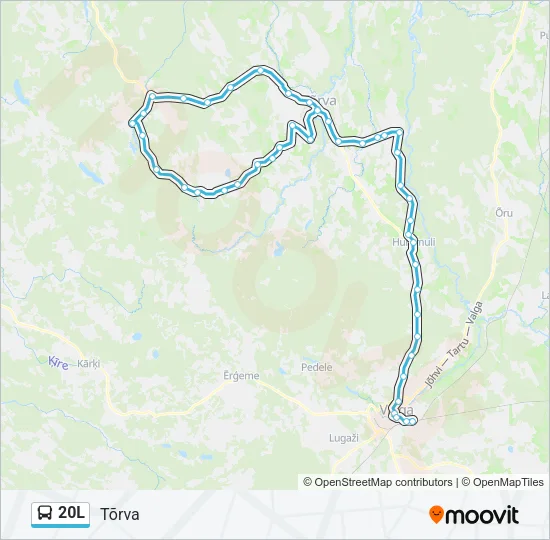Автобус 20L: карта маршрута