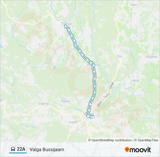 Автобус 22A: карта маршрута