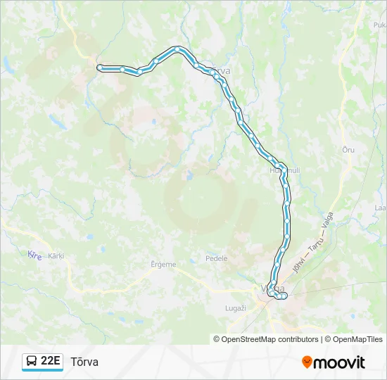 Автобус 22E: карта маршрута