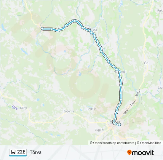 22E Bus Line Map