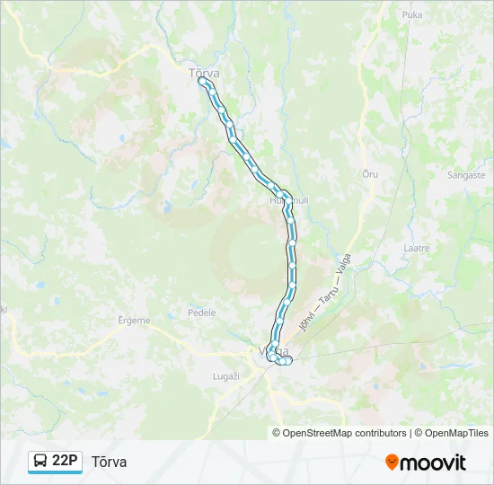 22P Bus Line Map