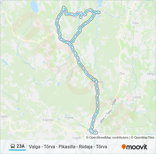 Автобус 23A: карта маршрута