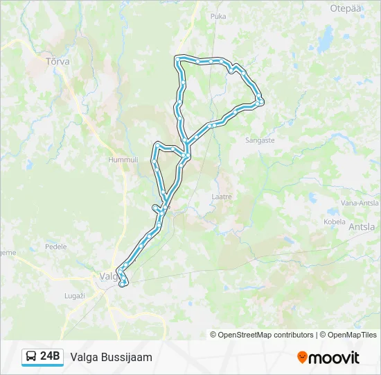 Автобус 24B: карта маршрута