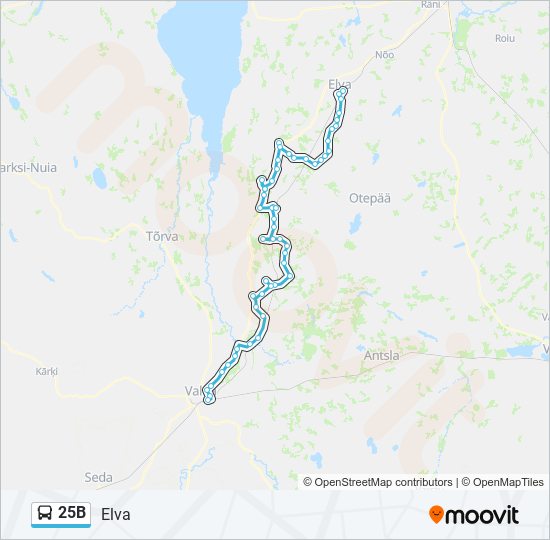 25B bus Line Map