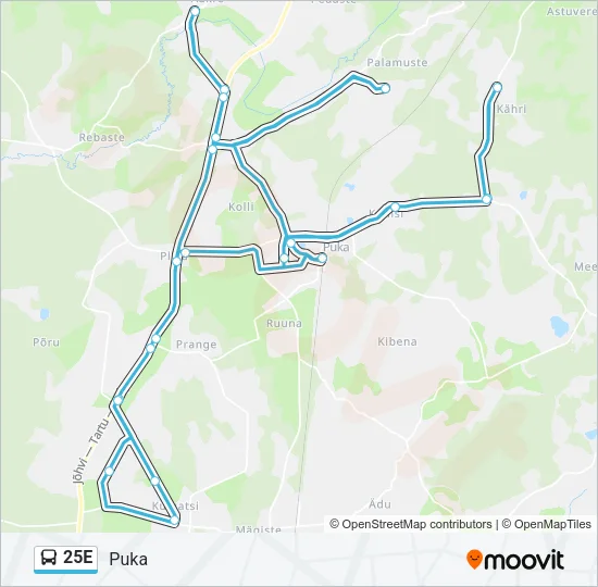 25E Bus Line Map