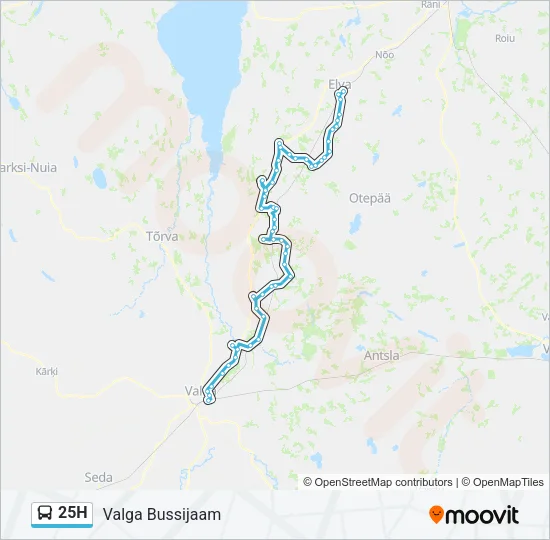 25H Bus Line Map