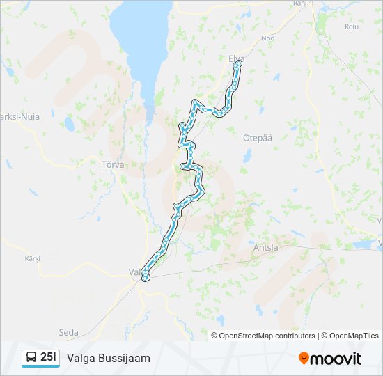 25I bus Line Map