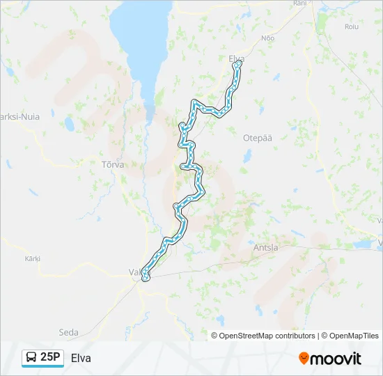 25P Bus Line Map