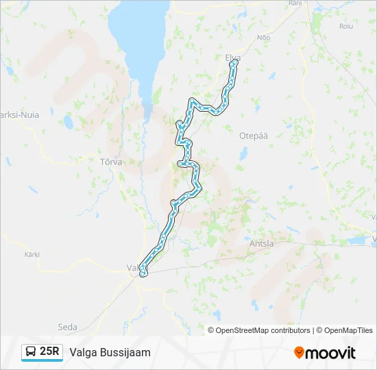 Автобус 25R: карта маршрута