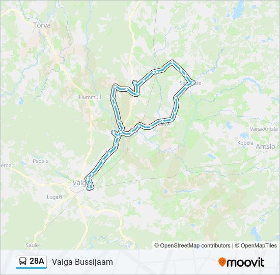 Автобус 28A: карта маршрута