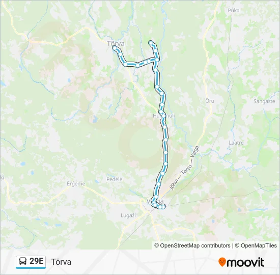 Автобус 29E: карта маршрута