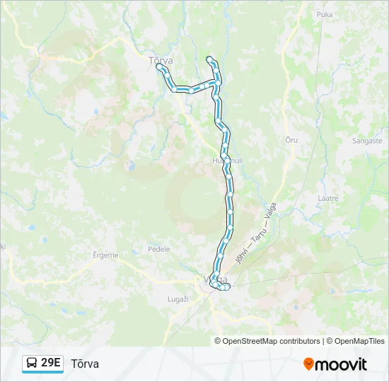 29E Bus Line Map
