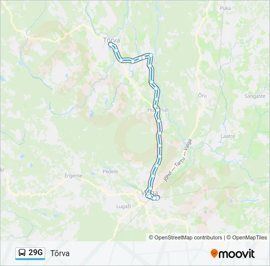 Автобус 29G: карта маршрута