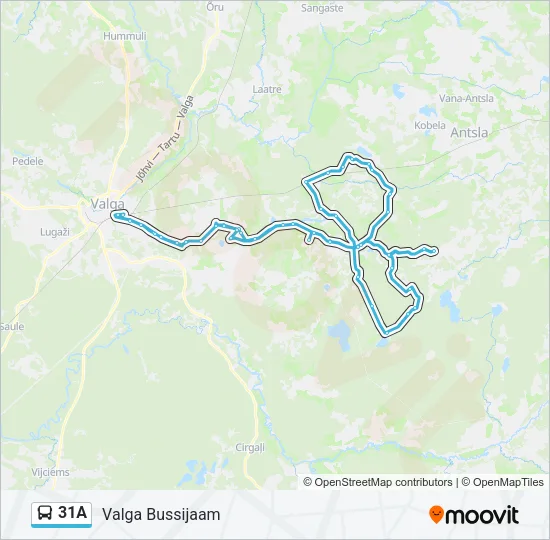 Автобус 31A: карта маршрута