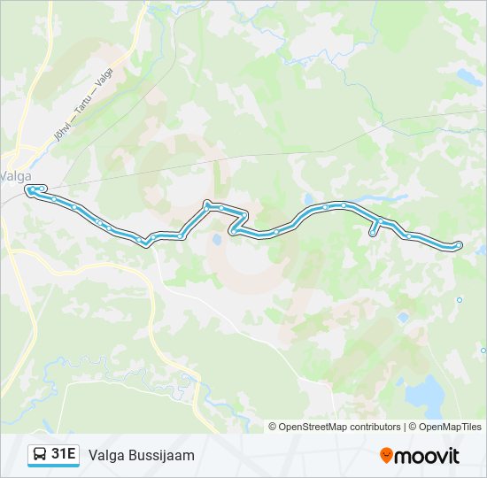 Автобус 31E: карта маршрута