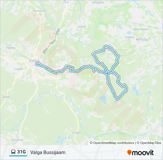 Автобус 31G: карта маршрута